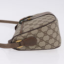 GUCCI GG Supreme Web Sherry Line Shoulder Bag PVC Leather Beige Gold Auth 195761-4