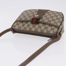 GUCCI GG Supreme Web Sherry Line Shoulder Bag PVC Leather Beige Gold Auth 195761-6