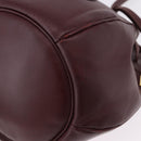 CARTIER Must Line Shoulder Bag Leather Bordeaux Gold Tone Auth 195766-15