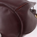 CARTIER Must Line Shoulder Bag Leather Bordeaux Gold Tone Auth 195766-9