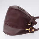 CARTIER Must Line Shoulder Bag Leather Bordeaux Gold Tone Auth 195766-3