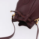 CARTIER Must Line Shoulder Bag Leather Bordeaux Gold Tone Auth 195766-6