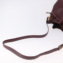 CARTIER Must Line Shoulder Bag Leather Bordeaux Gold Tone Auth 195766-7