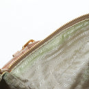 PRADA Tote Bag Leather Beige Gold Tone Auth 195767V-25