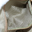 PRADA Tote Bag Leather Beige Gold Tone Auth 195767V-27