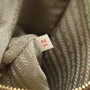 PRADA Tote Bag Leather Beige Gold Tone Auth 195767V-28