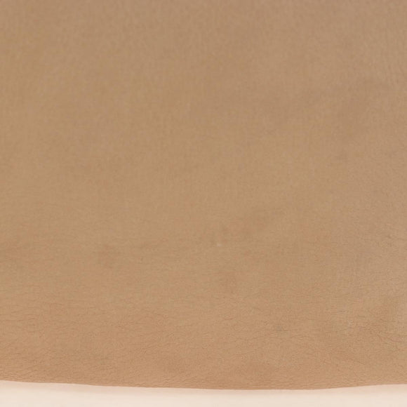 PRADA Tote Bag Leather Beige Gold Tone Auth 195767V