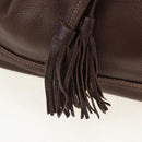 PRADA Tote Bag Leather Brown Gold Tone Auth 195768M-16