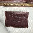 PRADA Tote Bag Leather Brown Gold Tone Auth 195768M-18