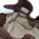 PRADA Tote Bag Leather Brown Gold Tone Auth 195768M-22