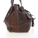 PRADA Tote Bag Leather Brown Gold Tone Auth 195768M-5