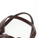 PRADA Tote Bag Leather Brown Gold Tone Auth 195768M-8