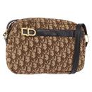 Christian Dior Trotter Canvas Shoulder Bag Brown Gold Tone Auth 195770A-1