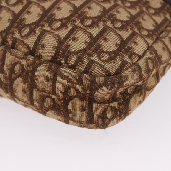 Christian Dior Trotter Canvas Shoulder Bag Brown Gold Tone Auth 195770A