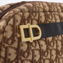 Christian Dior Trotter Canvas Shoulder Bag Brown Gold Tone Auth 195770A-17