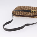 Christian Dior Trotter Canvas Shoulder Bag Brown Gold Tone Auth 195770A-7