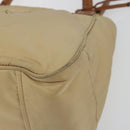 PRADA Tote Bag Nylon Beige Gold Auth 195771V-14