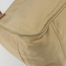 PRADA Tote Bag Nylon Beige Gold Auth 195771V-15