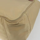 PRADA Tote Bag Nylon Beige Gold Auth 195771V-16