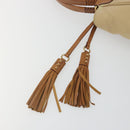 PRADA Tote Bag Nylon Beige Gold Auth 195771V-17