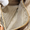 PRADA Tote Bag Nylon Beige Gold Auth 195771V-25