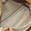 PRADA Tote Bag Nylon Beige Gold Auth 195771V-26
