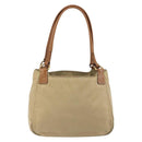 PRADA Tote Bag Nylon Beige Gold Auth 195771V-2