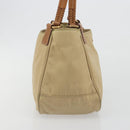 PRADA Tote Bag Nylon Beige Gold Auth 195771V-4