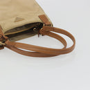 PRADA Tote Bag Nylon Beige Gold Auth 195771V-7