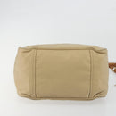 PRADA Tote Bag Nylon Beige Gold Auth 195771V-5