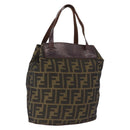 FENDI Zucca Canvas Hand Bag Brown Auth 195772-1