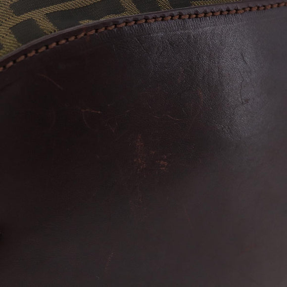 FENDI Zucca Canvas Hand Bag Brown Auth 195772