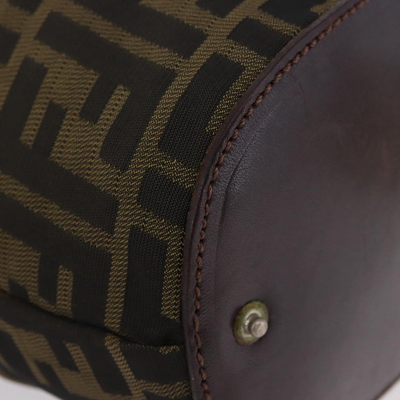 FENDI Zucca Canvas Hand Bag Brown Auth 195772