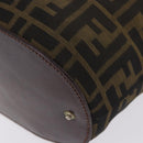 FENDI Zucca Canvas Hand Bag Brown Auth 195772-14
