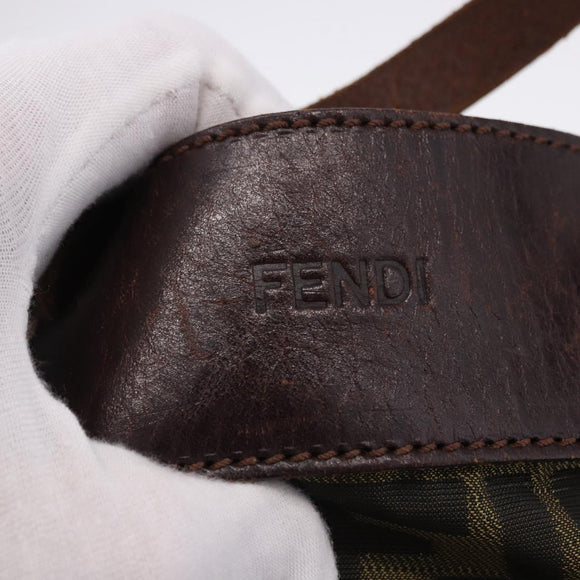FENDI Zucca Canvas Hand Bag Brown Auth 195772