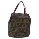 FENDI Zucca Canvas Hand Bag Brown Auth 195772-2