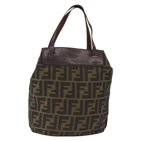 FENDI Zucca Canvas Hand Bag Brown Auth 195772