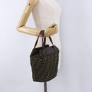 FENDI Zucca Canvas Hand Bag Brown Auth 195772-21