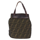 FENDI Zucca Canvas Hand Bag Brown Auth 195772-3
