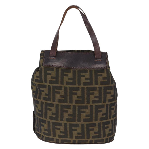 FENDI Zucca Canvas Hand Bag Brown Auth 195772