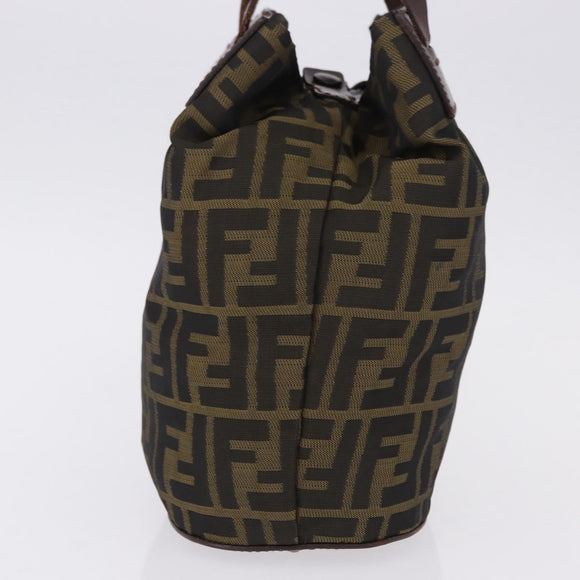 FENDI Zucca Canvas Hand Bag Brown Auth 195772