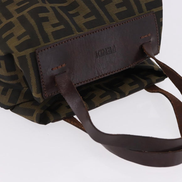 FENDI Zucca Canvas Hand Bag Brown Auth 195772