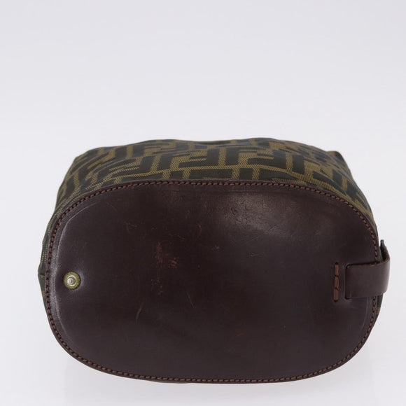 FENDI Zucca Canvas Hand Bag Brown Auth 195772