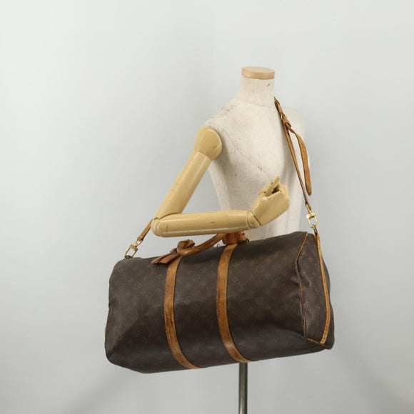 LOUIS VUITTON Monogram Keepall Bandouliere 50 Boston Bag M41416 LV Auth 195773