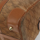 CELINE Macadam Boston Bag Suede Brown Gold Tone Auth 195774-15