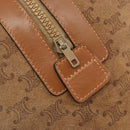 CELINE Macadam Boston Bag Suede Brown Gold Tone Auth 195774-18