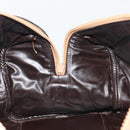 CELINE Macadam Boston Bag Suede Brown Gold Tone Auth 195774-19