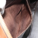 CELINE Macadam Boston Bag Suede Brown Gold Tone Auth 195774-12