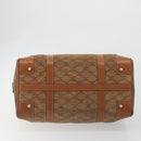 CELINE Macadam Boston Bag Suede Brown Gold Tone Auth 195774-5
