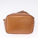 CELINE Macadam Shoulder Bag PVC Leather Brown Gold Tone Auth 195775-5